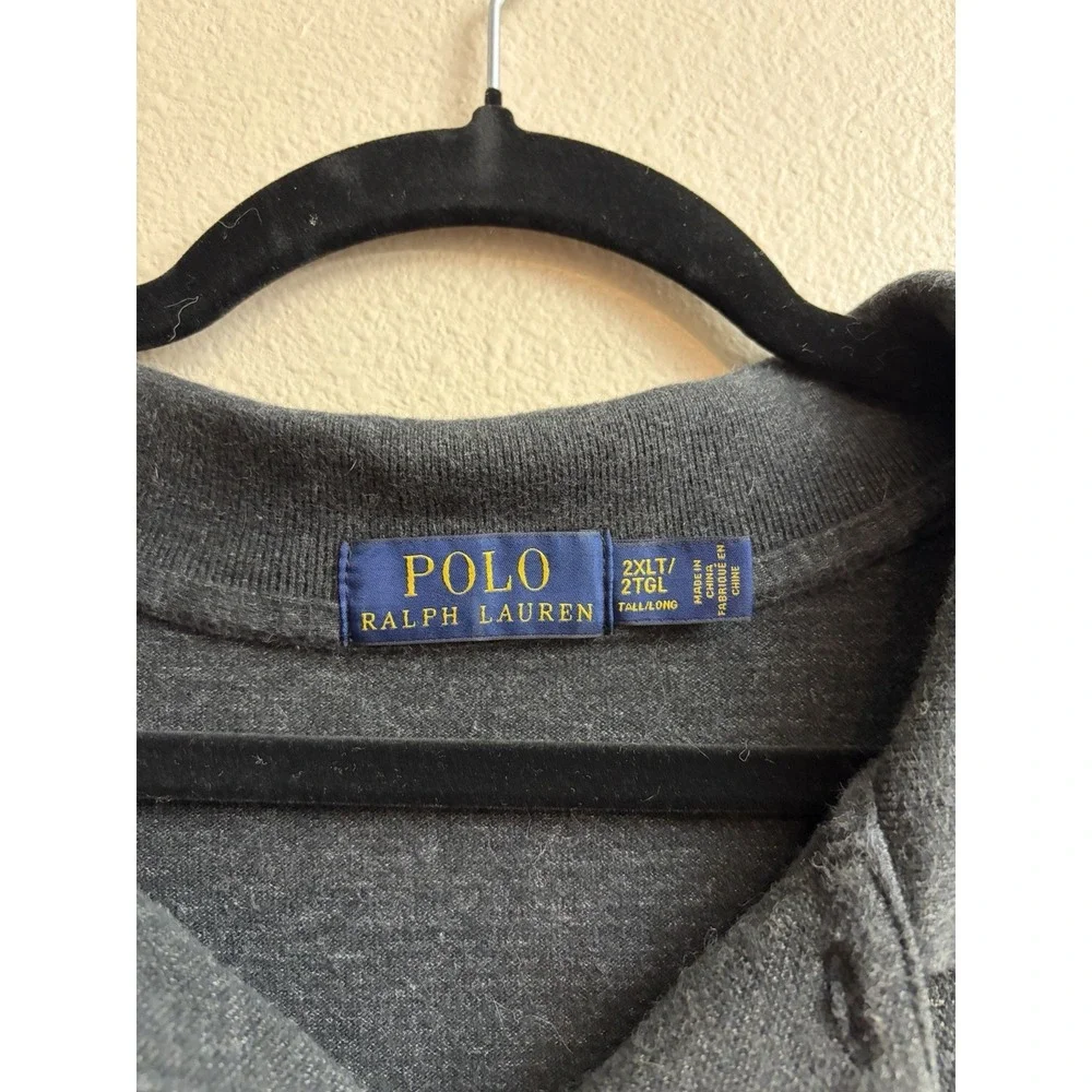 Polo Ralph Lauren Polo Shirt 2XLT Gray Purple Pony Tall Big‎ & Tall
